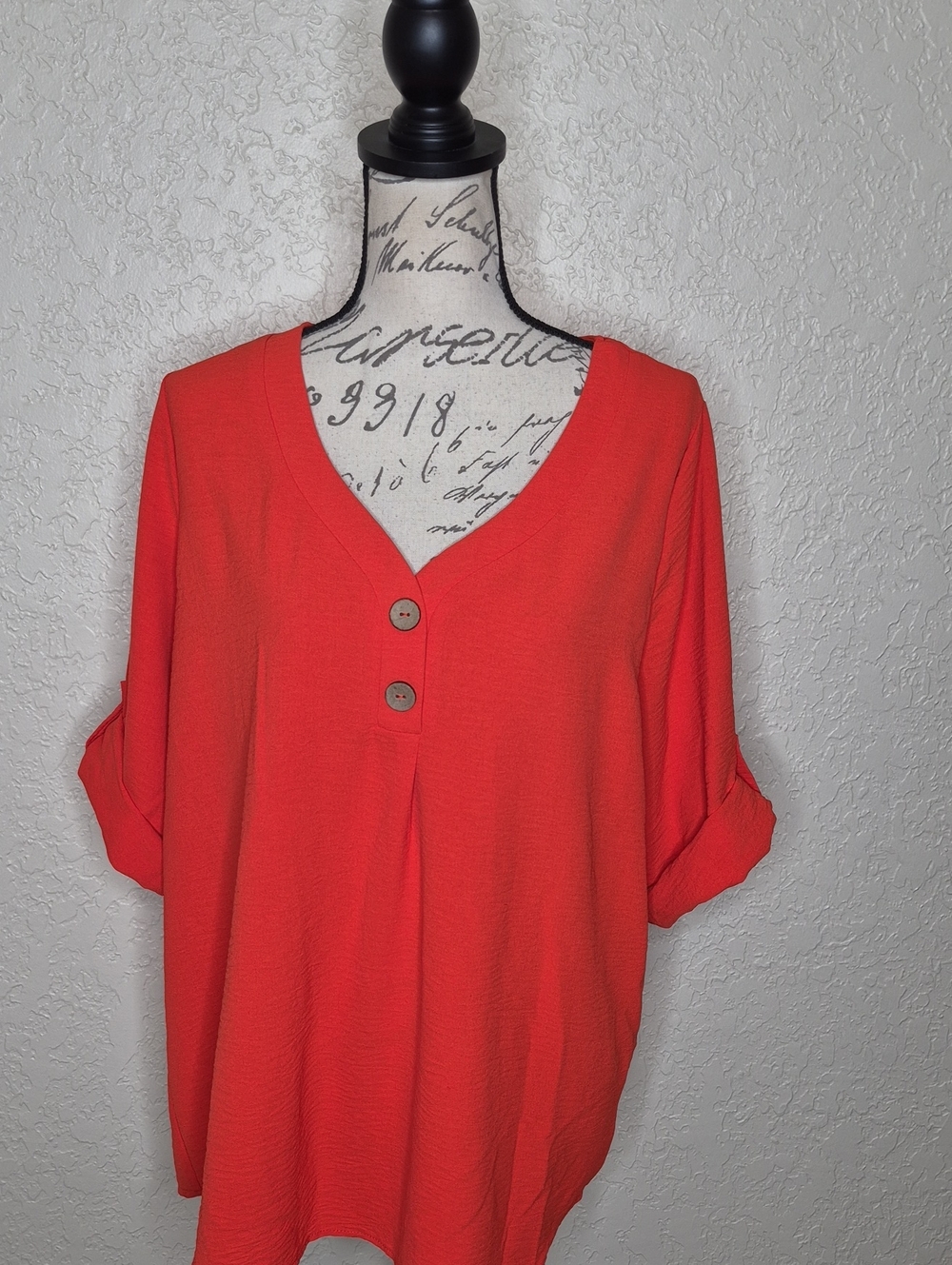 Cure. Roll Tab Sleeve Top Orange Size‎ 2XL